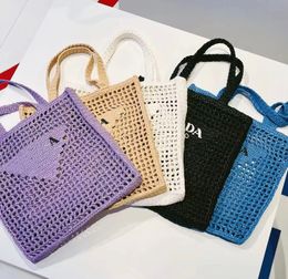 Designer Bag Shoulder Bag Beach Bag Fashion Mesh Hollow Woven Shopping Bags For Summer Straw Tote Bag Summer240515