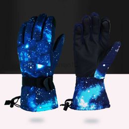 Ski Gloves Touch Screen Ski Gloves Women Men Thickened Waterproof Fleece Snow Mittens Windproof Warm Cycling Motorcycle Snowboard Gloves HKD230727