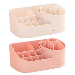 Storage Boxes Spinning Cosmetic Organiser Multifunctional Makeup Case Skincare Box With 17 Compartments For Clip Earring Bands