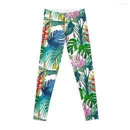 Active Pants Tropical Flora Leggings Woman Gym Workout For Physical Womens