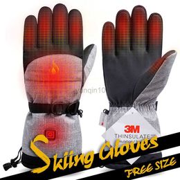 Ski Gloves GOBYGO Winter Heating Hand Warmth Electric Thermal Gloves Waterproof Windproof Outdoor Motorcycle Bicycle Snowboard Cycling Ski HKD230727