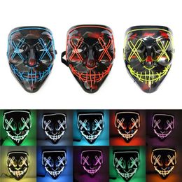 10 Colors! Halloween Scary Party Mask Cosplay Led Mask Light up EL Wire Horror Mask for Festival Party A0727