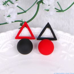 Stud Earrings Fashion Jewelry Big Long Acrylic Black White Studs For Women Asymmetric Gift