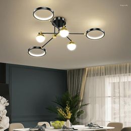 Ceiling Lights JJC 110-240V Modern Simple Style Three-Tone Light Dining Room Art Chandelier/Smart Infinity Dimming Chandelier