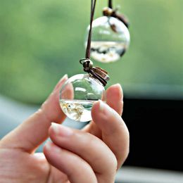 Car Hanging Perfume Pendant Bottle Air Freshener With Flower Auto Essential Oils Diffuser Automobiles Ornaments219S