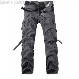 Men's Pants Mens Cargo Pants New Casual Combat Army Military Tactical Style Pocket Trousers Autumn Male Outdoor Climbing Overalls Straight L230727