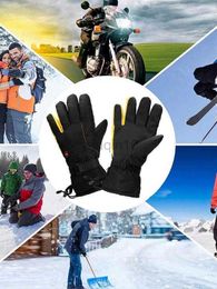 Ski Gloves Heated Gloves Winter Rechargeable Battery Electric Heated Ski Winter Glove Men Women Mitten SnowboardingThermal Skiing Liner HKD230727