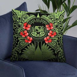 Cushion/Decorative Customizable Throw case Home Decor Hawaiian Medallion with Hibiscus Flower case R230727