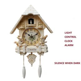 Decorative Objects Figurines 20INCH Cuckoo Music Wall Clock Children clock Living Room Specialty Hourly Time S Smart Timekeeping Modern 230727