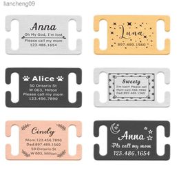 Personalised Pet ID Tag Slide-on Engraved Stainless Steel Name Tags Collar Accessories Pendant Engraving Address Dogs Nameplate L230620