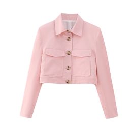 Womens Suits Blazers BMZRLJY Fashion Celebrity Temperament Show Thin Sweet Elegant Small Fragrance Wind Pink Linen Short LongSleeved Suit Jacket 230727