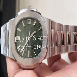New Men's Watch Mens Automatic Cal 324 Date Blue White Green Gray Dial Men Eta 5711 Platinum Steel PPF V4 Version Watches Fac254V