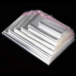 100PCS Storage Bags Transparent Self Adhesive Resealable Clear Cellophane Poly Bags OPP Seal Gift Packaging Bag Jewellery Pouch2031