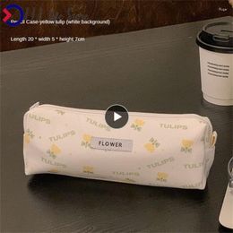 Storage Bags Tulip Wash Up Cosmetic Bag Pen Casual Pencil Case Supplies The Flowers Minority Miss Travel