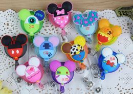 wholesale Cute Cartoon Silicone Retractable Badge Reel