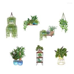 Decorative Flowers Green Plant Wall Decal Plants Hanging Decoration & Pots For Home Garden Decorations