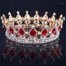 Crown Hair Accessories Baroque Royal Tiara Crown Rhinestone Super Queen Wedding Bridal Gift For Women1254L