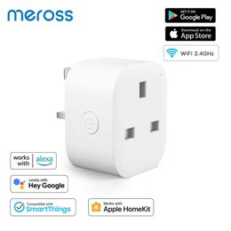 Smart Power Plugs Meross HomeKit WiFi Smart Plug UK Socket Outlet Timer Schedule Wireless Voice Control Support Alexa Assistant SmartThings HKD230727