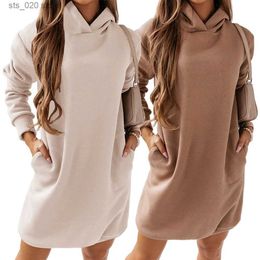 Women's Sweatshirts Women Loose Hoodie Solid Hooded Plus Size Sweatshirt Poleron Mujer Femal Tunic Hoodies Dress Casual Wear T230727