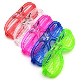 Fashion Shutters Shape LED Flashing Glasses Light up kids toys christmas Party Supplies Decoration glowing glasses 30pcs lot GB639222r