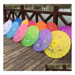 Party Favour Adts Chinese Handmade Fabric Umbrella Fashion Travel Candy Colour Oriental Parasol Umbrellas Wedding Tools Accessories Dr Dhj9A