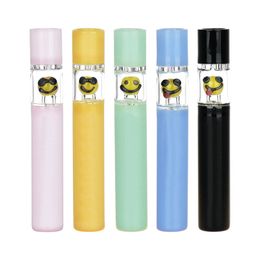 Colourful Thick Glass Pipes Dry Herb Tobacco Expression Style Philtre Catcher Taster Bat One Hitter Handpipes Mouthpiece Tips Dugout Cigarette Holder Smoking Tube