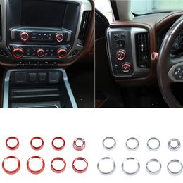 Aluminium Alloy Car Centre Control Switch Knob Trim Ring For Chevrolet Silverado 2014-2018 Auto Interior Accessories235h
