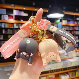Fashion blogger designer Jewellery Creative and cute little pig keychain doll machine doll mobile phone Keychains Lanyards KeyRings wholesale YS98