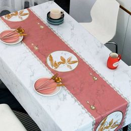 Table Cloth Modern Marble Printing Rectangular Tablecloth for Table Wedding Decoration Waterproof Dining Tables Tablecloth De Table R230727