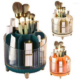 Storage Boxes Rotating Makeup Brush Holder Tools Portable Desktop Container Vanity Accessories Cosmetic Organizer Rack And