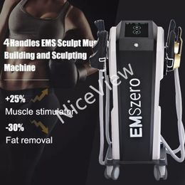 EMS 4 handles beauty equipments Muscle building stimulator Radio Frequency slimming machine Beauty salon home use