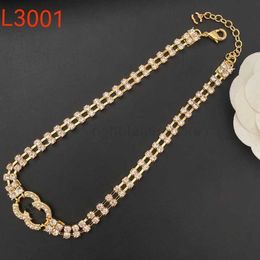Pendant Necklaces Fashion Love Diamond Letter Channel Necklace Chain Necklaces Brand Jewellery High Quality