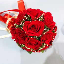 Decorative Flowers Velvet Wedding Bouquet Party Christmas Decoration Products Artificial Rose Hydrangea Hybrid For Home