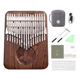 Novelty Items Hluru Professional Kalimba 34 Keys Black Walnut Tone Key B / C Thumb Piano 24 Keys Wooden Full Solid Kalimba No Sound Hole Mbira 230727