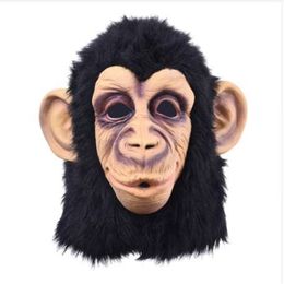 Funny Monkey Head Latex Mask Full Face Adult Mask Breathable Halloween Masquerade Fancy Dress Party Cosplay Looks Real250M