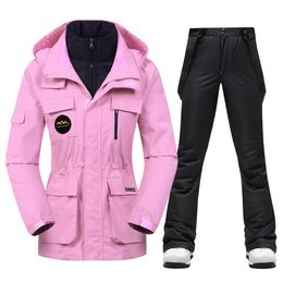 Other Sporting Goods 30 Degree Ski Suit Women Winter Snow Down Jacket And Pants Outdoor Waterproof Breathable Female Snowboard Wear Outfits 230726