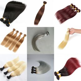 s 7A 100% Indian Remy Human Hair extensions weft hair 50Gram & 100Gram Bundle Option 18 -22 Multiply Colors325F