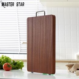 Master Star Black Walnut Wooden Chopping Board Kitchen Thick Blocks Nature Whole Wood Cutting Board With Handle T2001112516