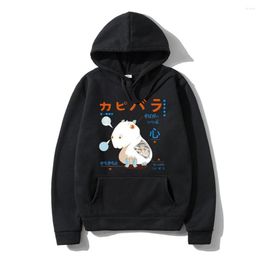 Men's Hoodies Harajuku Capybara Print Graphic Anime Y2k Male Unisex Hoodie Men Cartoon Manga Kawaii Tops Funny Fashion Oversize Hoody