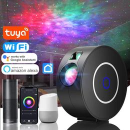 Novelty Items Tuya WiFi Smart Aurora Galaxy Star Projector Night Light Alexa Voice Control APP LED Kids Baby Gift 230727