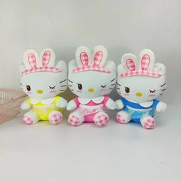 Cute bunny ears kitten Plush Toys Dolls Stuffed Anime Birthday Gifts Home Bedroom Decoration