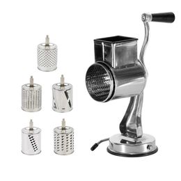 Stainless Steel Universal Mill Grater With Suction Cups And 5 Stainless Steel Drums Vegetable Cutter Slicer and Shredder 201112218Z