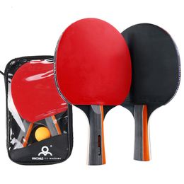 Table Tennis Raquets Professional Table Tennis Racket WIth Bag Horizontal Grip Ping Pong Paddle pingpong bat Student Sports Equipment 230727