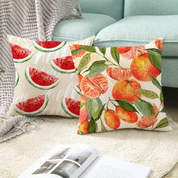 Cushion/Decorative Summer Fruit Cushion Cover Lemon Orange Strawberry Watermelon Decorative Cover Sofa Cushion Home Decor Customizable