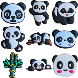 Shoe Parts Accessories Panda Themed Decorations Charms For Clog - Perfect Alligator Jibtz Bubble Slipper Sandals Drop Delivery Otzce