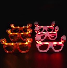 Halloween Pumpkin Glasses LED Light Up Flashing Halloween Party Glasses Luminous Bar Party Accessory SN4422