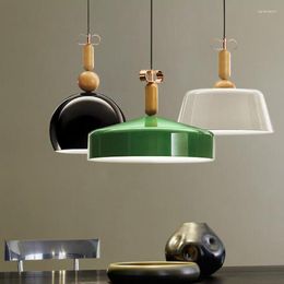 Pendant Lamps High Quality Indoor Wood Aluminium Lamp Northern Europe Country Coloured Light E27