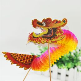 2pcs pack 3D Chinese Dragon Tissue Paper Flower Balls Chinese New Year Decoration Honeycomb Hanging Decoration297j