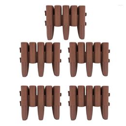 Decorative Flowers Removable Fence 5Pcs Wood Simulation Garden Border Fencing Ornament Panel Edging Patio Flower Bed Supply Animal Barrier