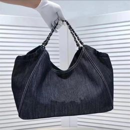 Fashion Denim Shopping Bag Environmental Protection Big Beach Bags Ladies Casual Canvas Chain bars Storage Bags197z